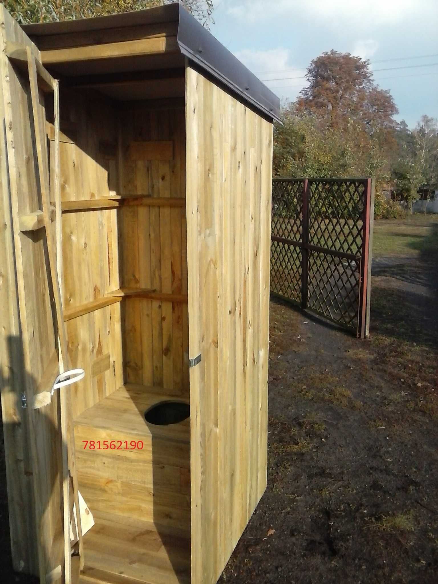 Wychodek toaleta drewniana ubikacja wc kibelek na budowę lub działkę