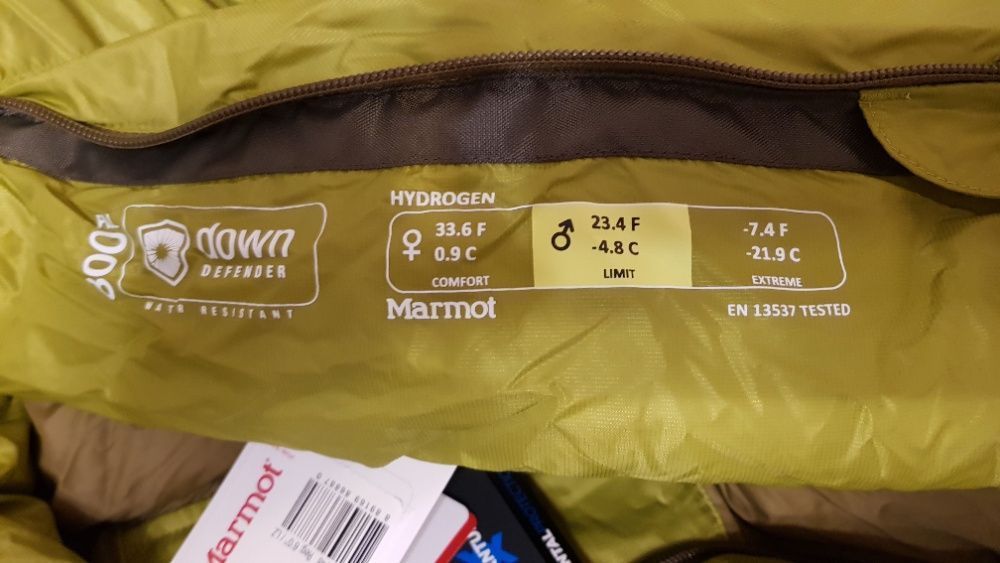 Ультралёгкий пуховый спальный мешок Marmot Hydrogen (800FP)