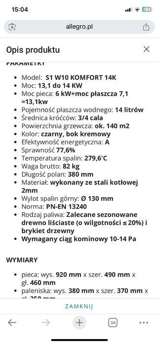 piec kominkowy prity s1w10