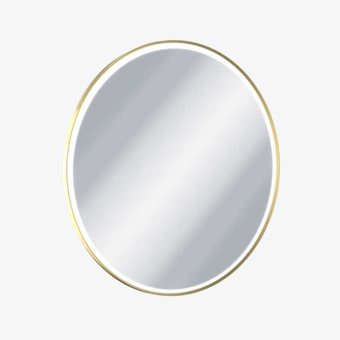 Lustro okrągłe z Led+mata  100 cm rama złoty połysk Corido - 1290 zł