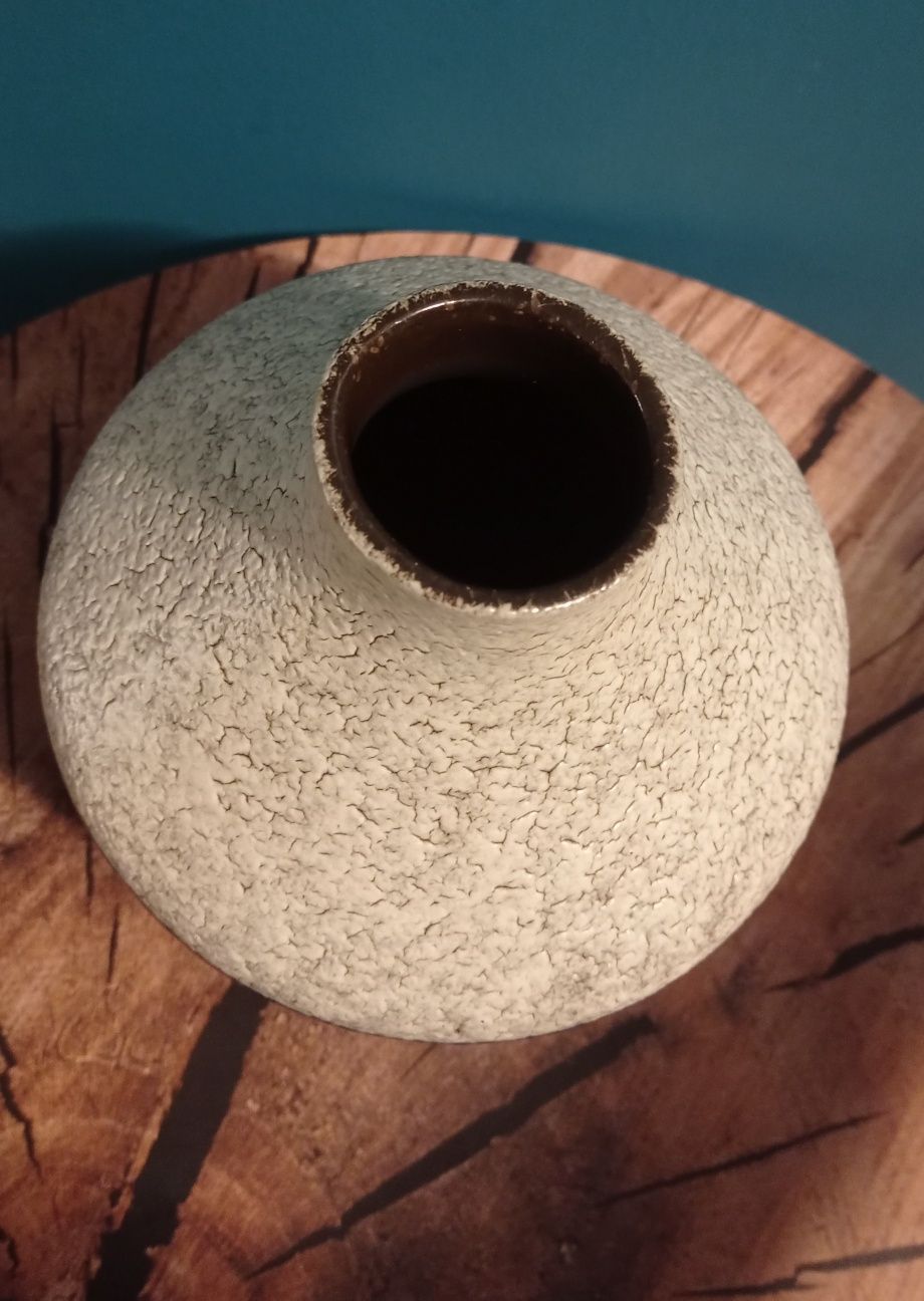 DDR wazon ceramiczny w granatowe paseczki sygnowany nr 3044