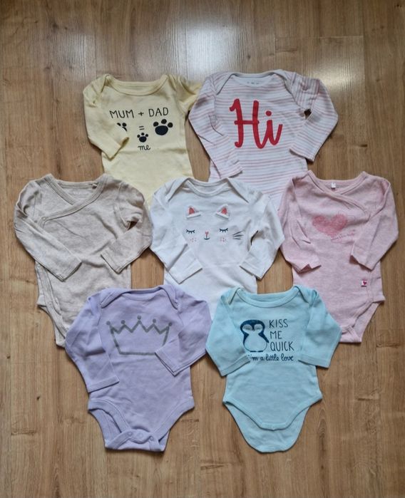 Zestaw body na długi rękaw 62/68