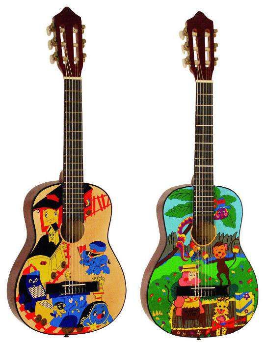 Guitarra clássica decorada tamanho 1/4