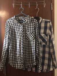 Camisas xadrez (Azul e branca/ preta e branca)