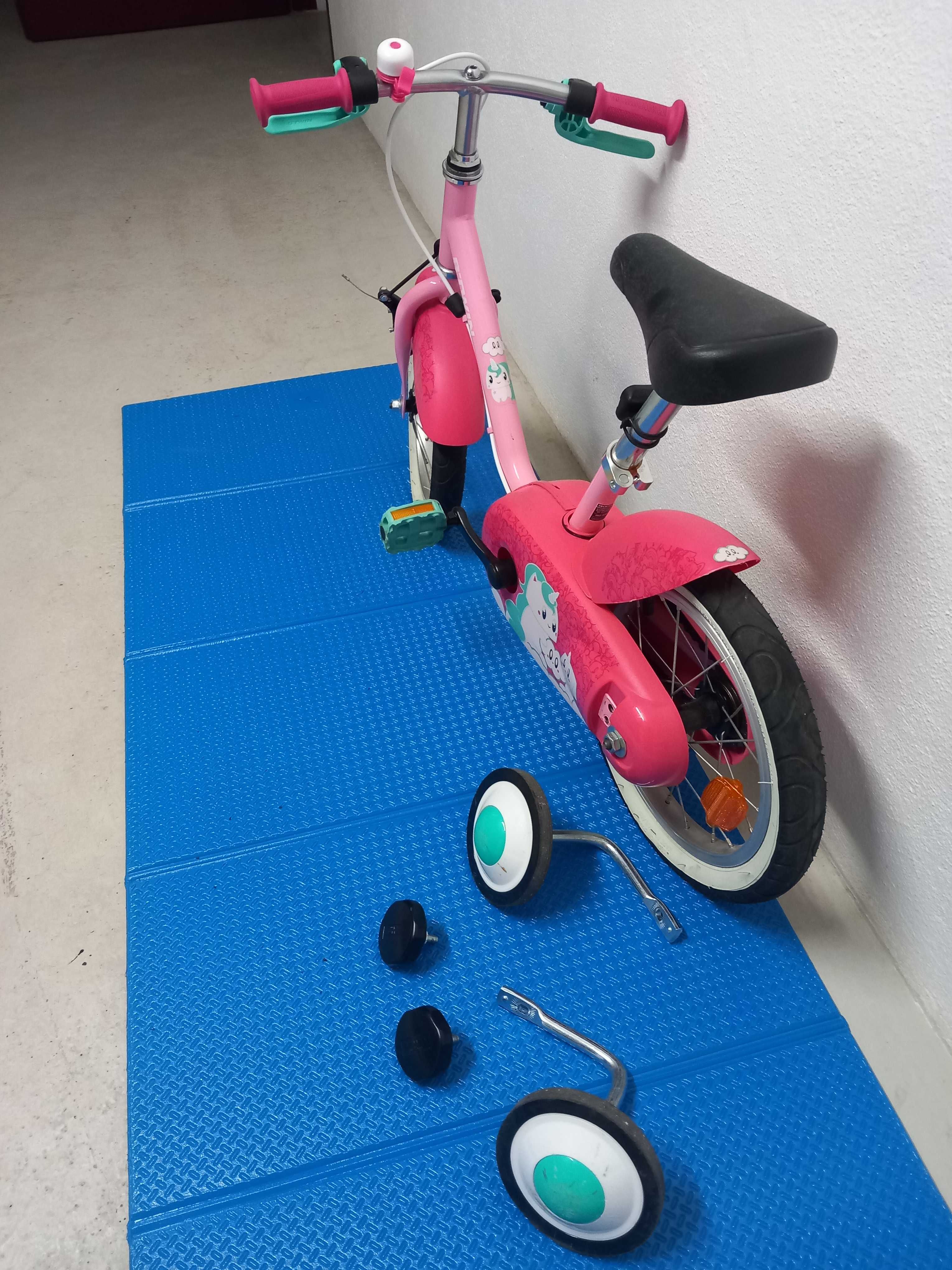 Bicicleta de criança 3-5 anos UNICÓRNIO 14 polegadas  DECATHLON