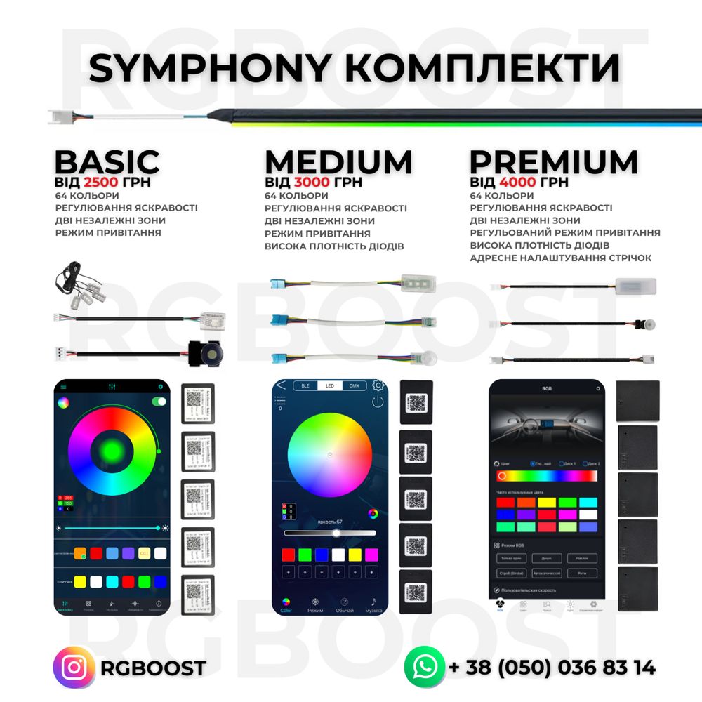 Контурная подсветка салона Ambient Light в авто 6в1/18в1/42в1 RGB LED