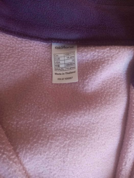 Casaco polar, rosa e roxo, S (14 anos) - Quechua