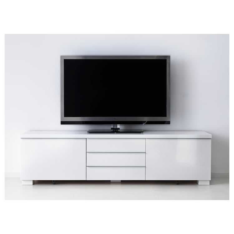 BESTÅ BURS Szafka pod TV połysk b180x41x49 RTV Ikea Besta Burs Nowa