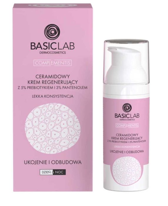 BasicLab Ceramidowy krem regenerujący z prebiotykiem i pantenolem 50ml