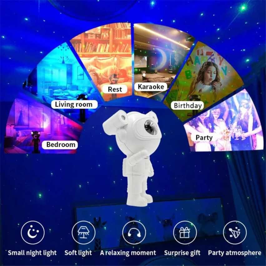 Projetor de Luz Astronauta com Coluna de Som (NOVOS)