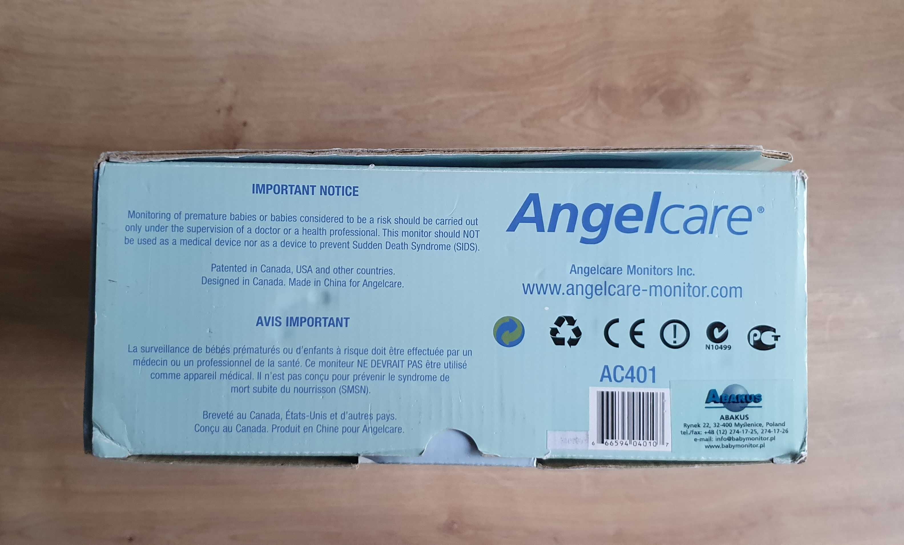 Monitor oddechu niania elektroniczna Angelcare model - AC401