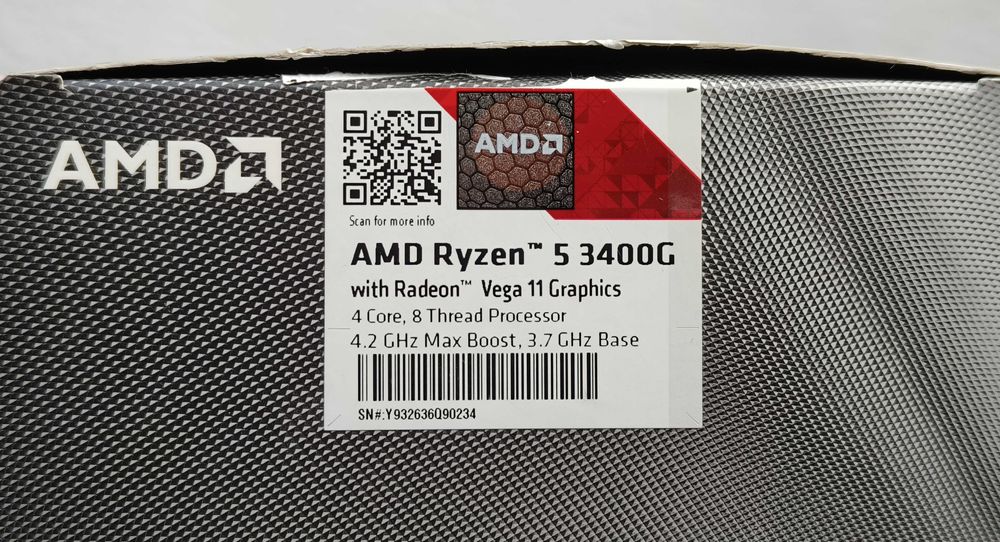 AMD Ryzen 5 3400G 4 x 3,7 GHz Radeon RX Vega 11 procesor AM4