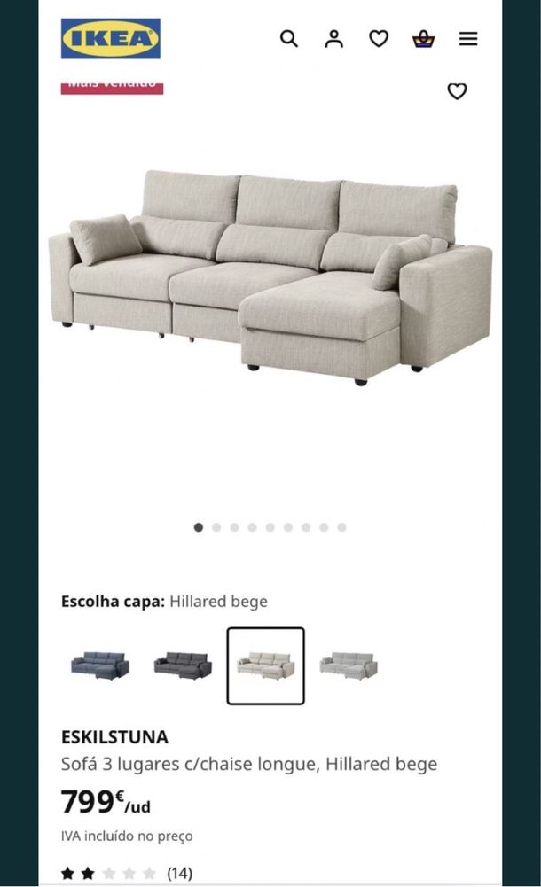 Sofa 3 lugares ikea