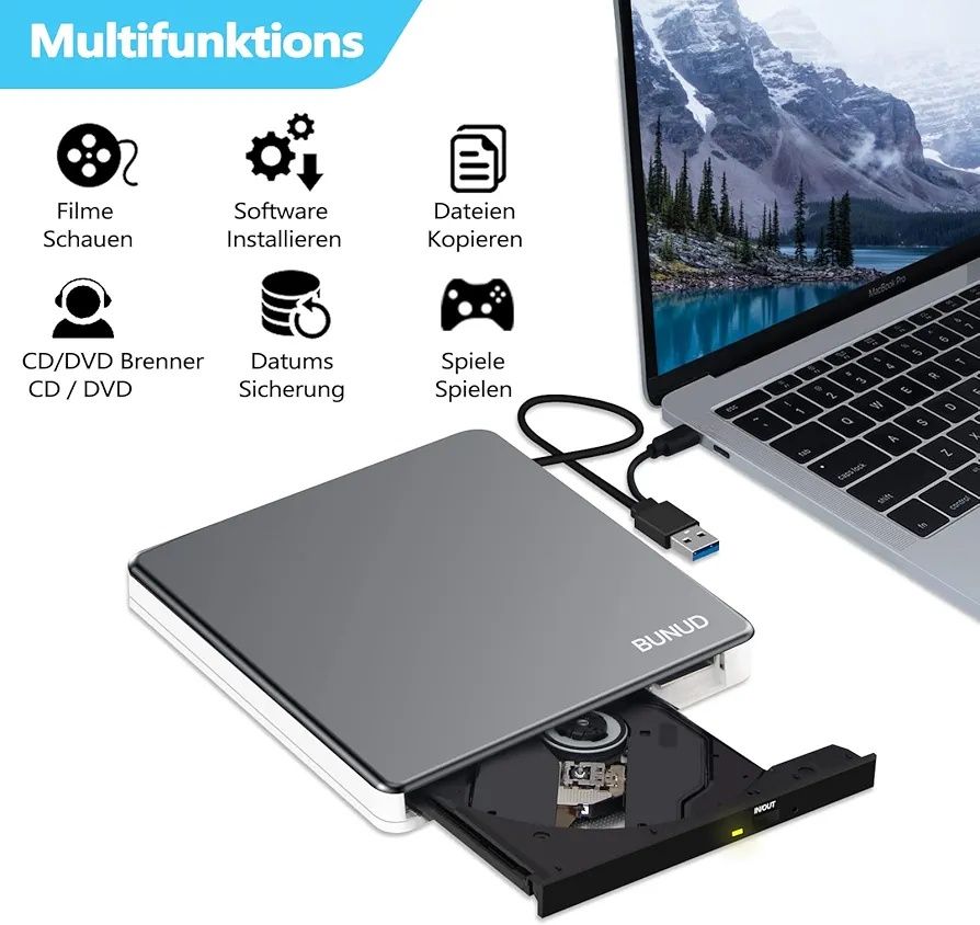 Bunud Napęd Zewnetrzny CD DVD USB 3.0