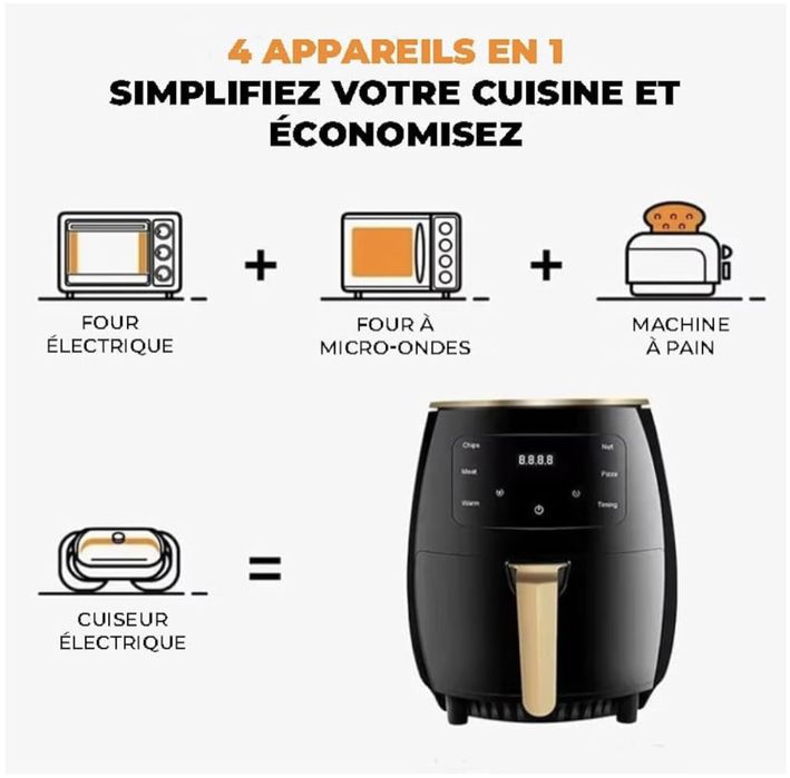 Frytkownica powietrzna 4,5 l nowej generacji: 1400 W, dotykowy