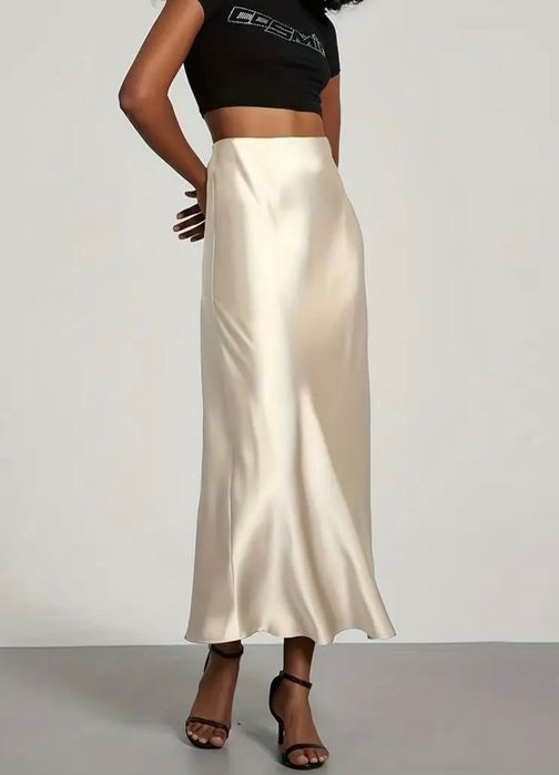 Вечірня атласна спідниця