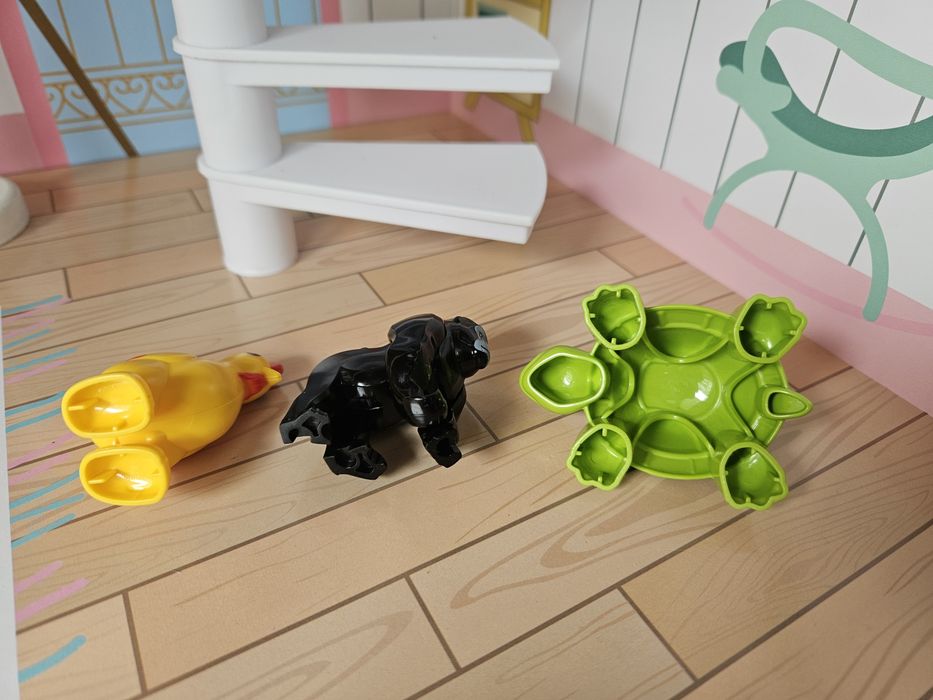 Figurki zwierzatka do lego duplo Goryl Kura zolw