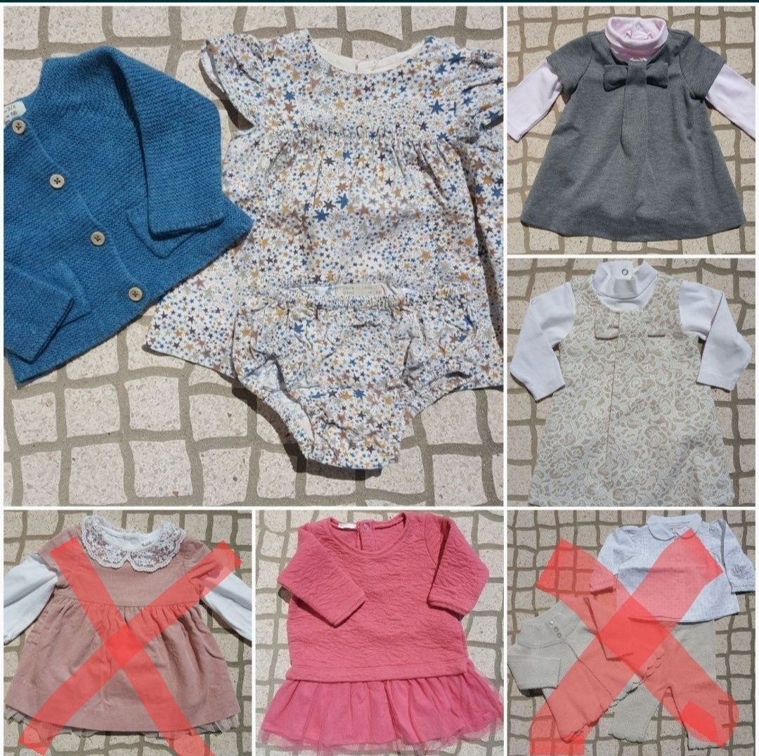 Vestidos e Conjuntos menina 1-6 meses QUASE NOVOS