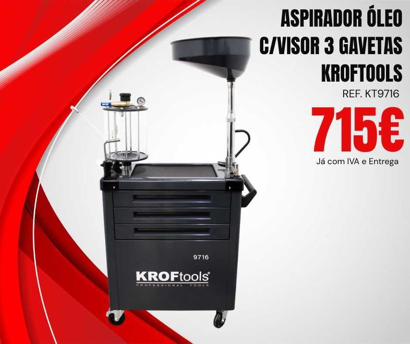 Aspirador de Óleo c/ Visor e 3 Gavetas KROFTOOLS JL20