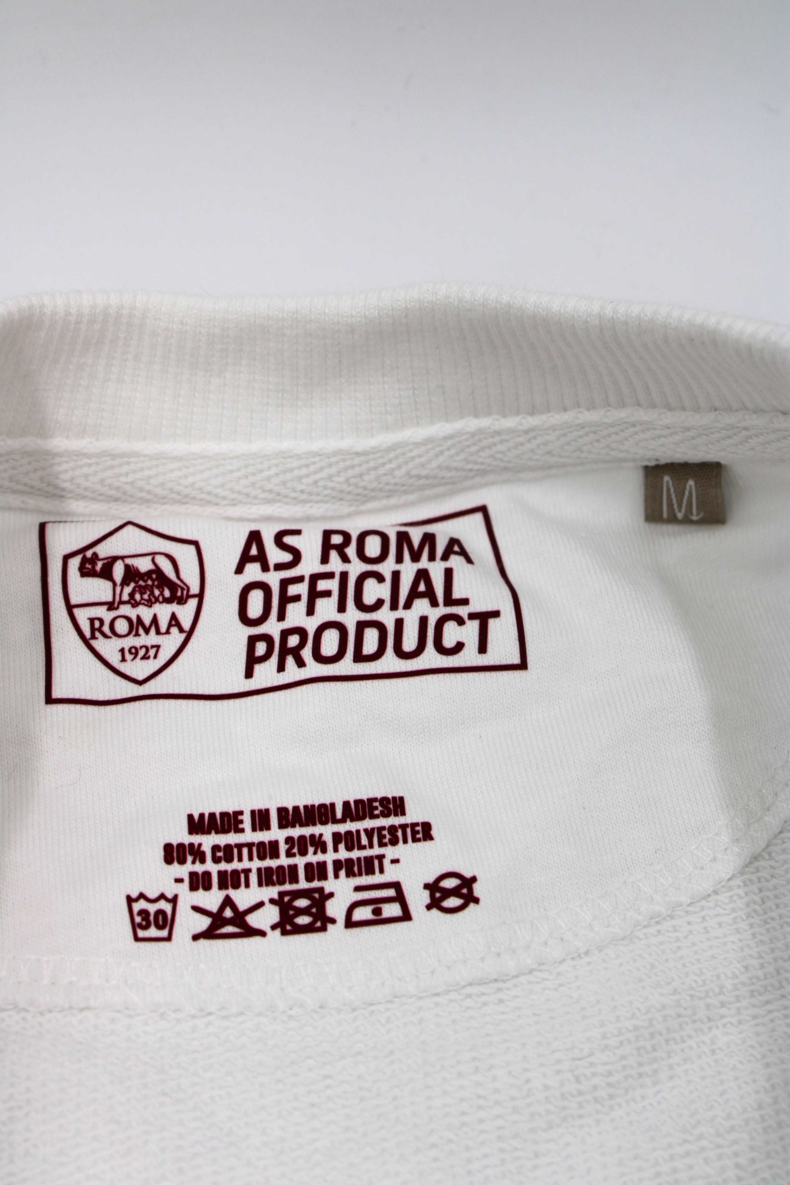 AS Roma bluza unisex z okrągłym dekoltem Biała r.M Swg-lupa GIL S.R.L.