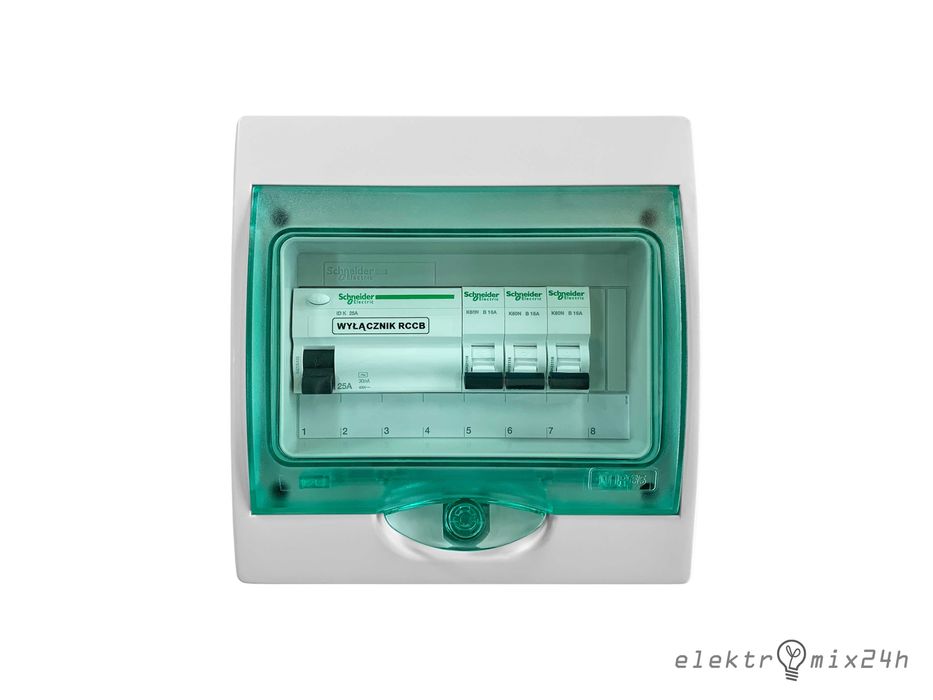 Rozdzielnica natynkowa, hermetyczna IP65 wyposażona Schneider Electric