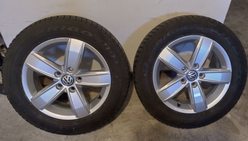 Alufelgi vw 5*112 r.16 opony zimowe Dębica
