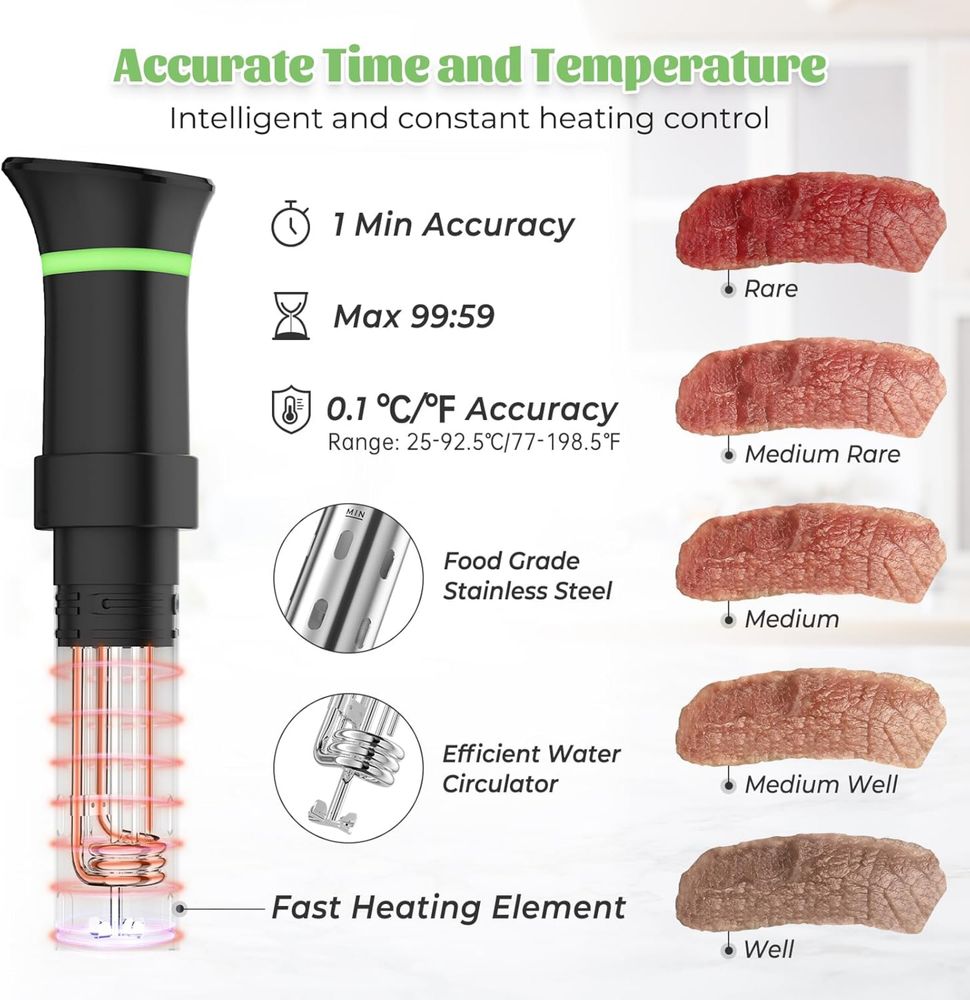 Maszyna Sous Vide Stick 1000W z Wyświetlaczem LCD Timer