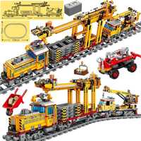 Pociąg klocki kompatybilny Lego technic tory napęd elektryczny światła