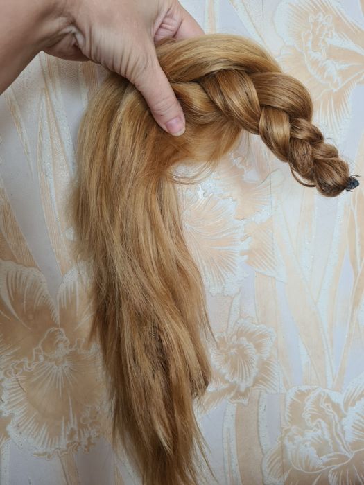Ручная работа рукоделме коса хвост шиньон натуральная