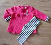 Komplet Bluza, bluzka, tunika, legginsy Baby Club roz 68