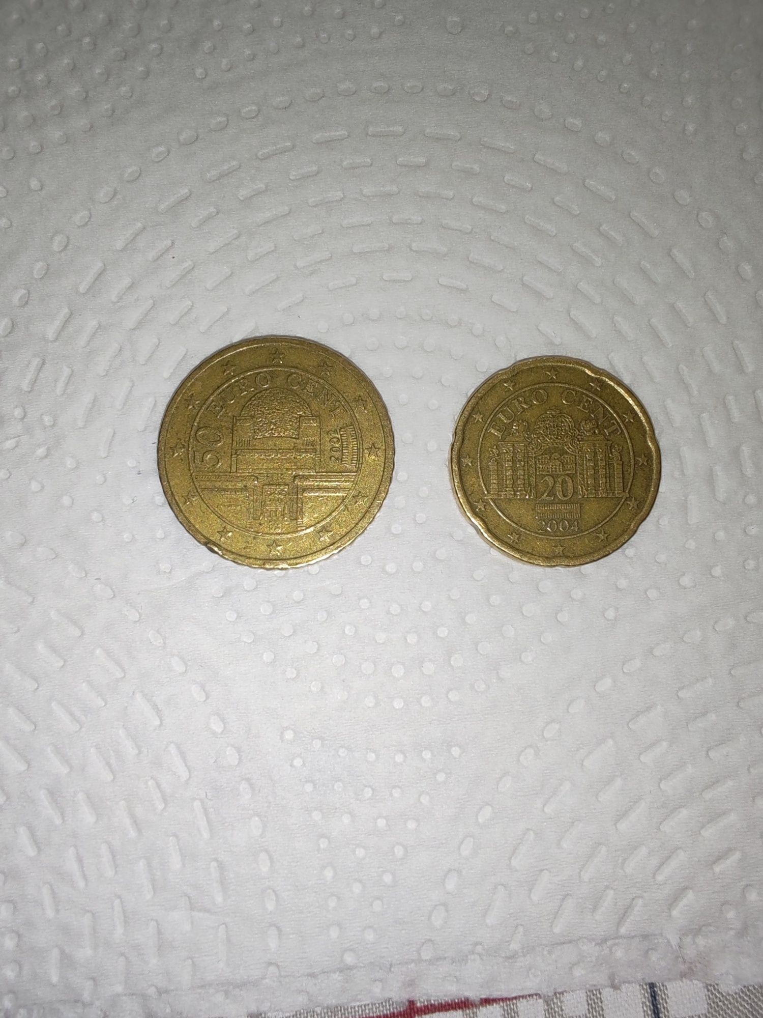 Moedas 20 e 50 cêntimos Áustria