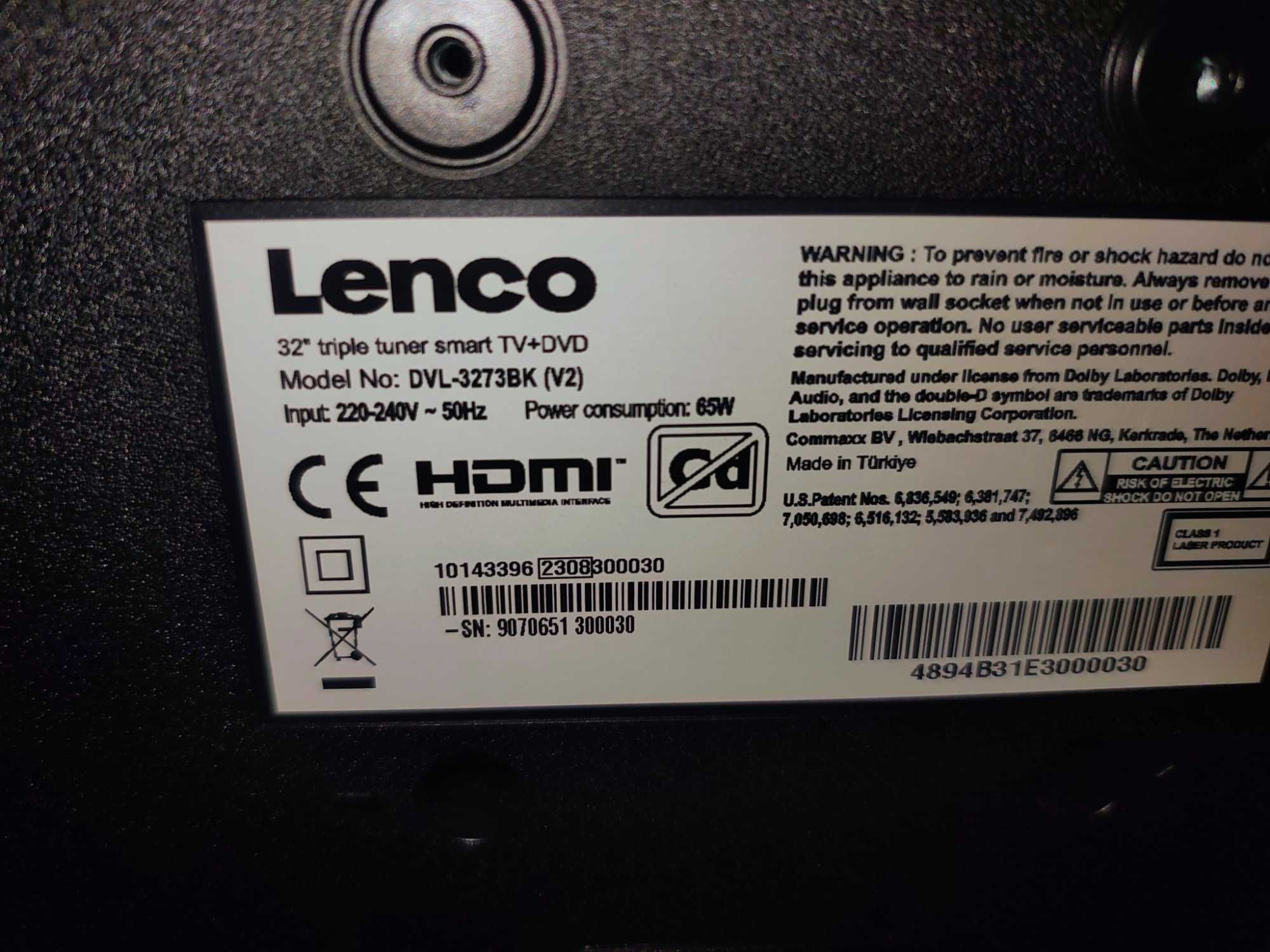 Телевізор LENCO DVL-3273BK Smart TV з вбудованим DVD-програвачем