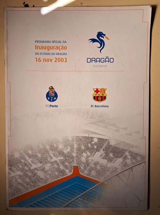 Programa Oficial Inauguração do Estádio do Dragão 2003 Porto-Barcelona