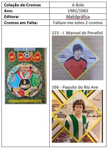 Cromos antigos e mais recentes para completar a sua coleção