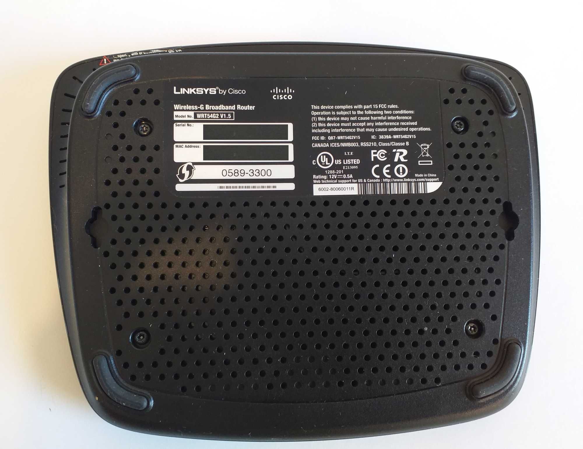 Router WiFi: Linksys/Cisco WRT54G2 Wireless-G Broadband