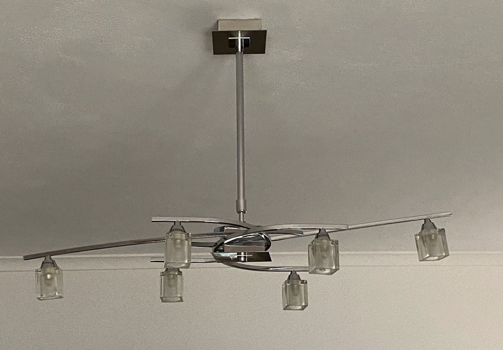 Candeeiro Tecto Sala Inóx e Aplique