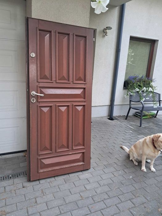 Drewniane skrzydło drzwiowe z demontażu