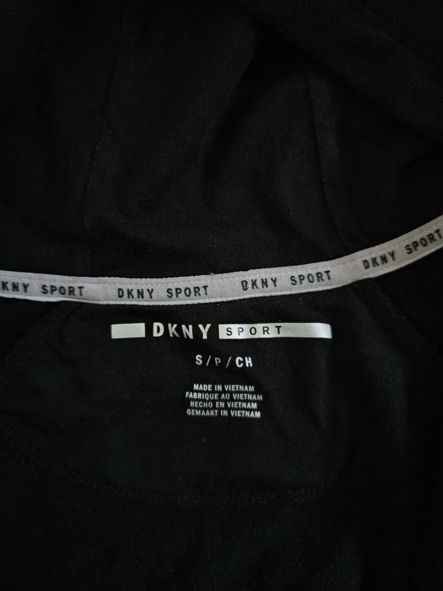 Bluza DKNY Sport Rozmiar S Czarna Logo Z kapturem Zip XS