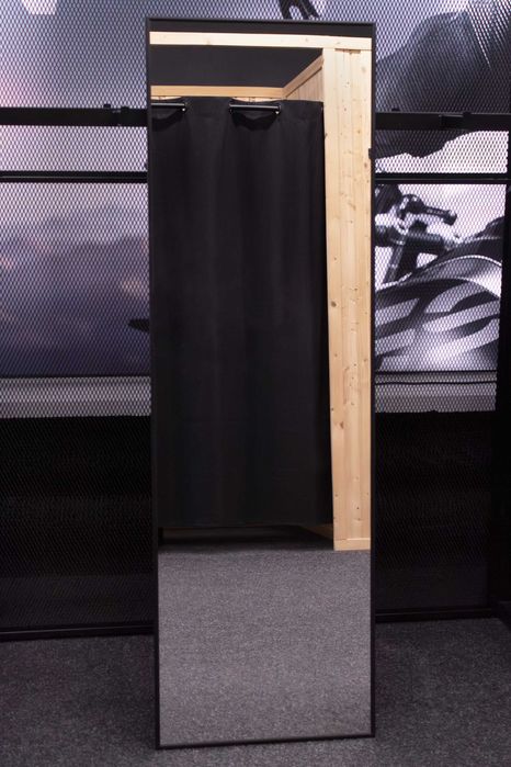 Trzy lustra lustro 160 x 50/60 cm w czarnej wąskiej ramie 1 cm