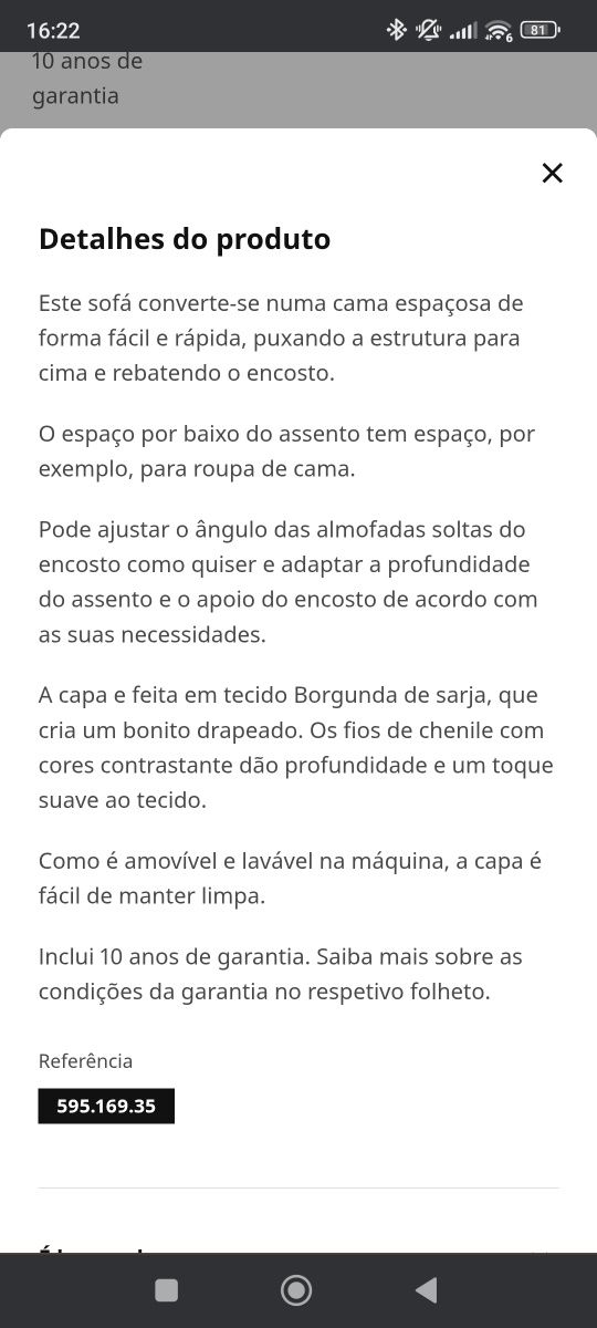 Sofá cama 3 lugares azul