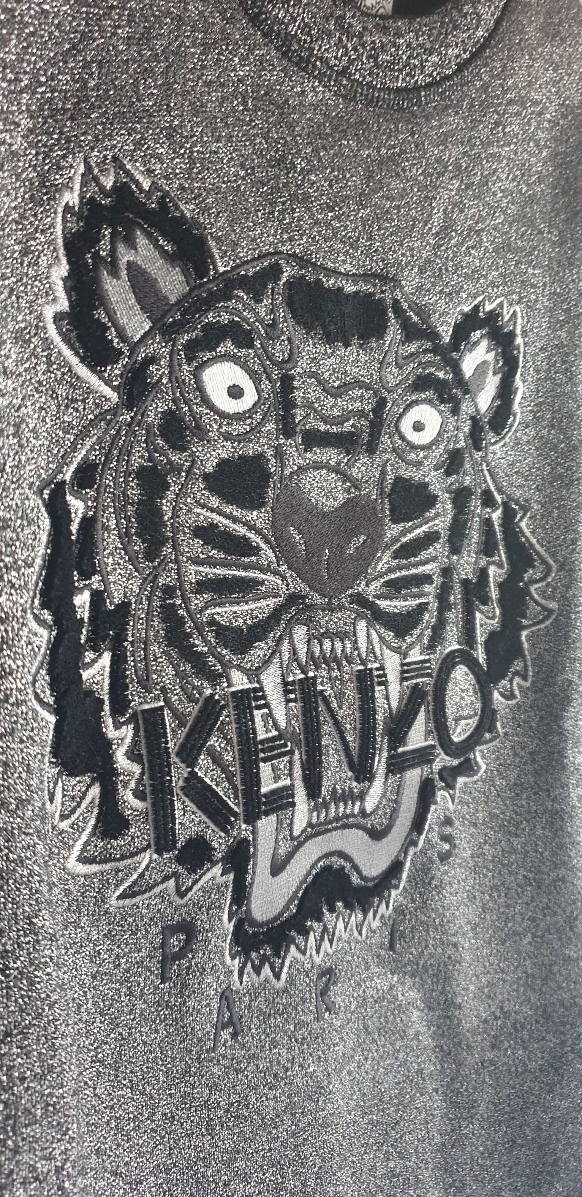 Bluza Kenzo oryginalna srebrna tygrys błyszcząca