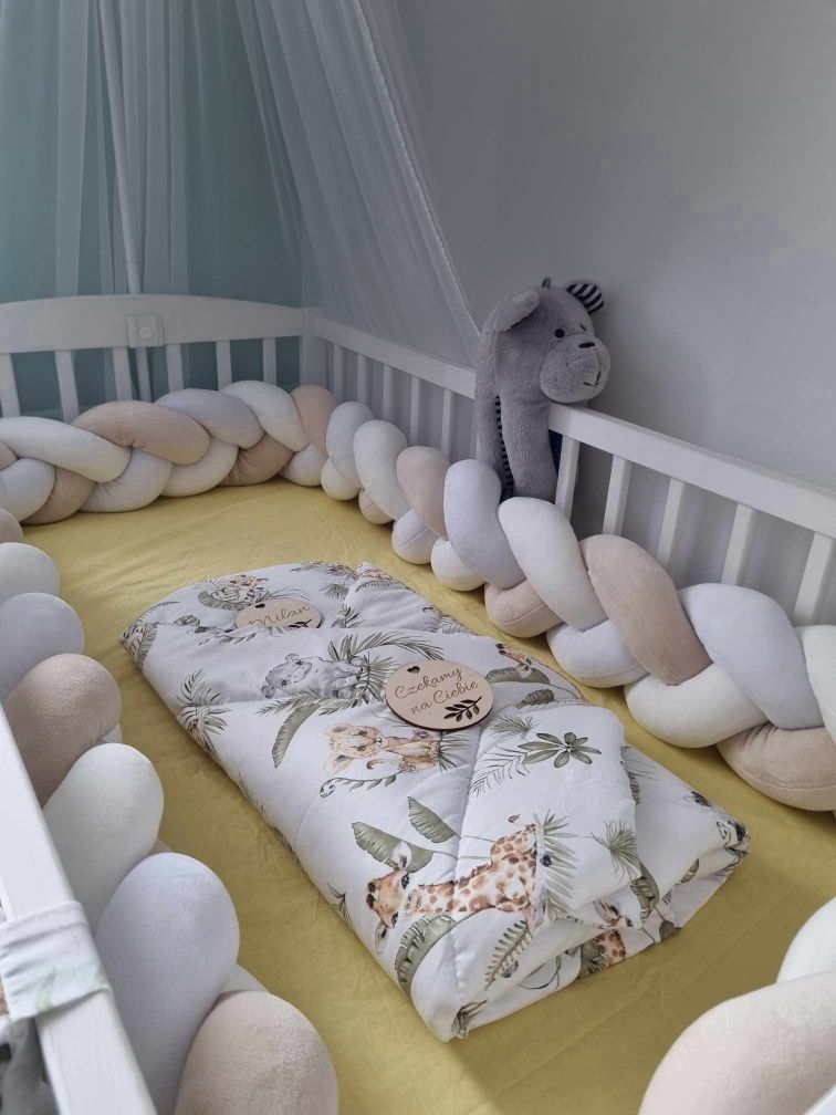 Warkocz ochraniacz do łóżeczka welur 300 cm