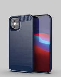Elastyczne Etui Carbon Case iPhone 12 PRO MAX niebieski