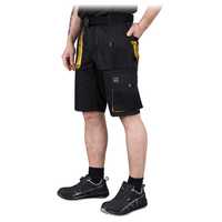 Spodnie spodenki krótkie bojówki męskie czarno-żółte FORECO-TS
