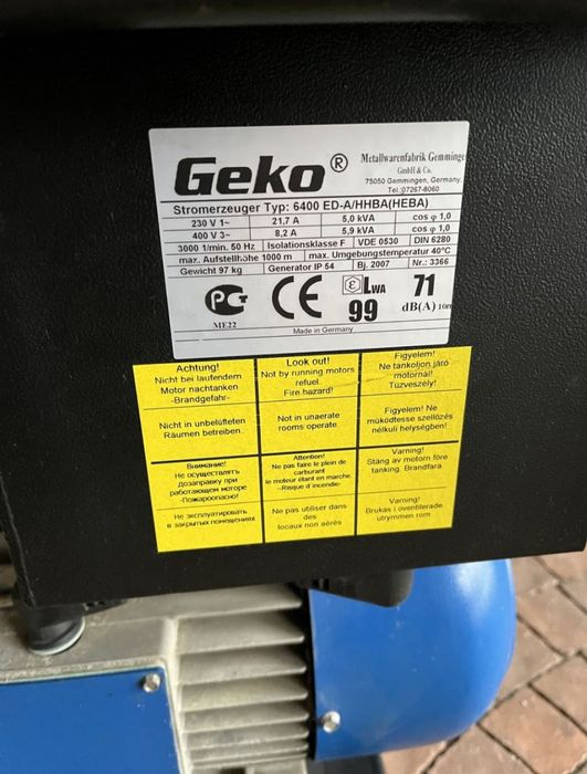 Бензогенератор Geko 6400 ED, генератор, електростанція электростанция