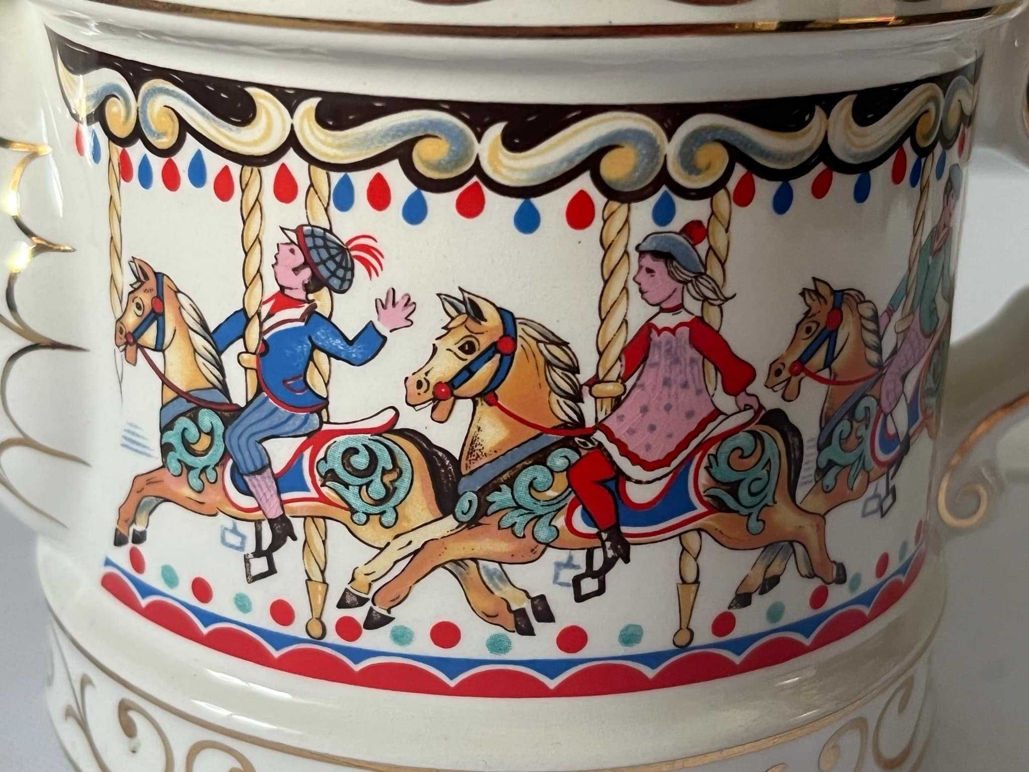 Karuzela porcelanowy dzbanek Sadler Edwardian Carousel