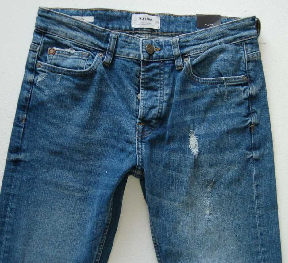 ONLY SONS loom W30 L34 jeansy z metka z elastanem 5Y32