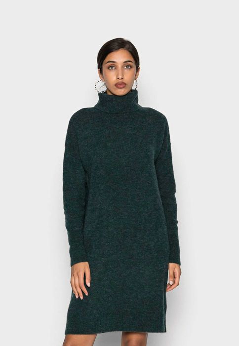 Vero Moda sukienka sweterkowa butelkowa zieleń 34 xs s wełniana alpaka