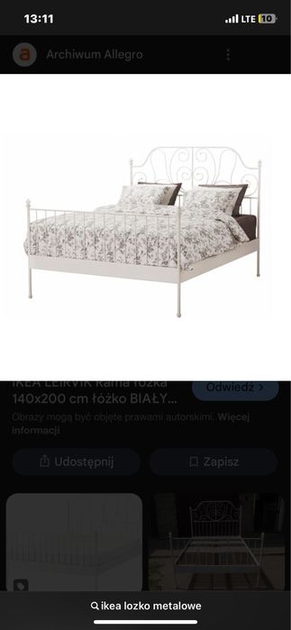 Metalowa rama łóżka ikea