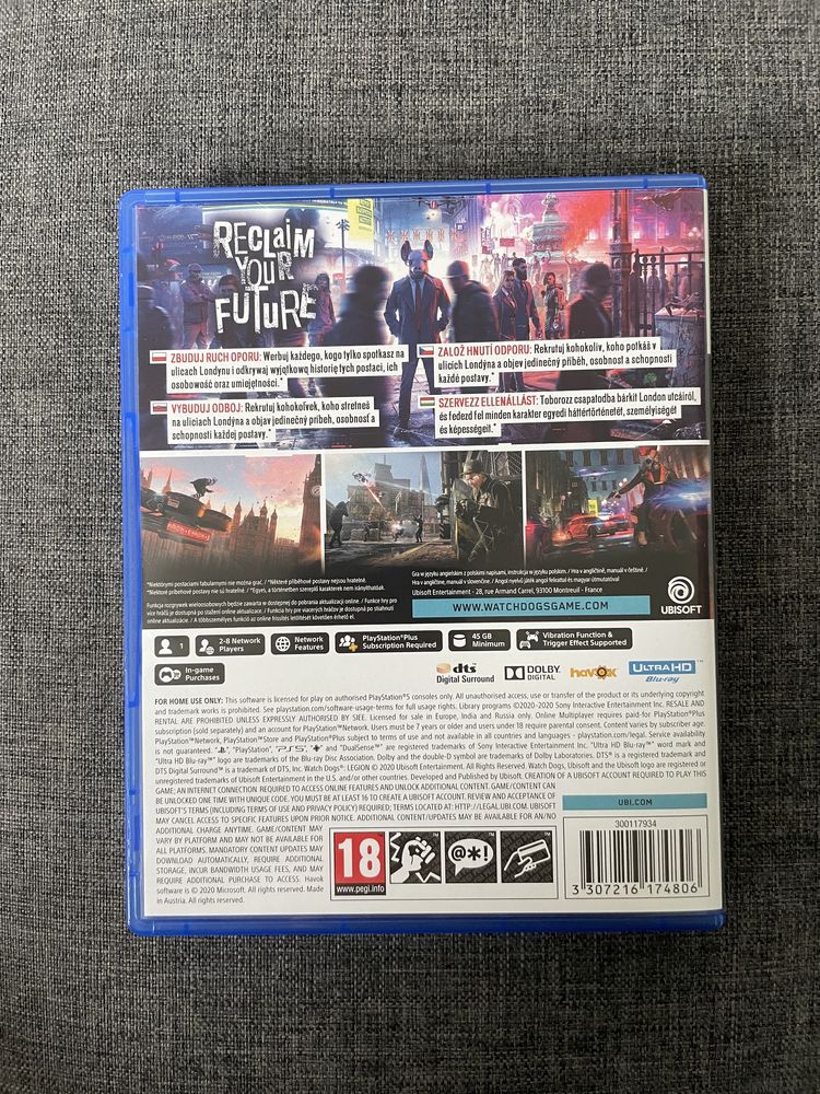 Watch dogs legion PS5 PS4 gra na konsole PL Polska wersja